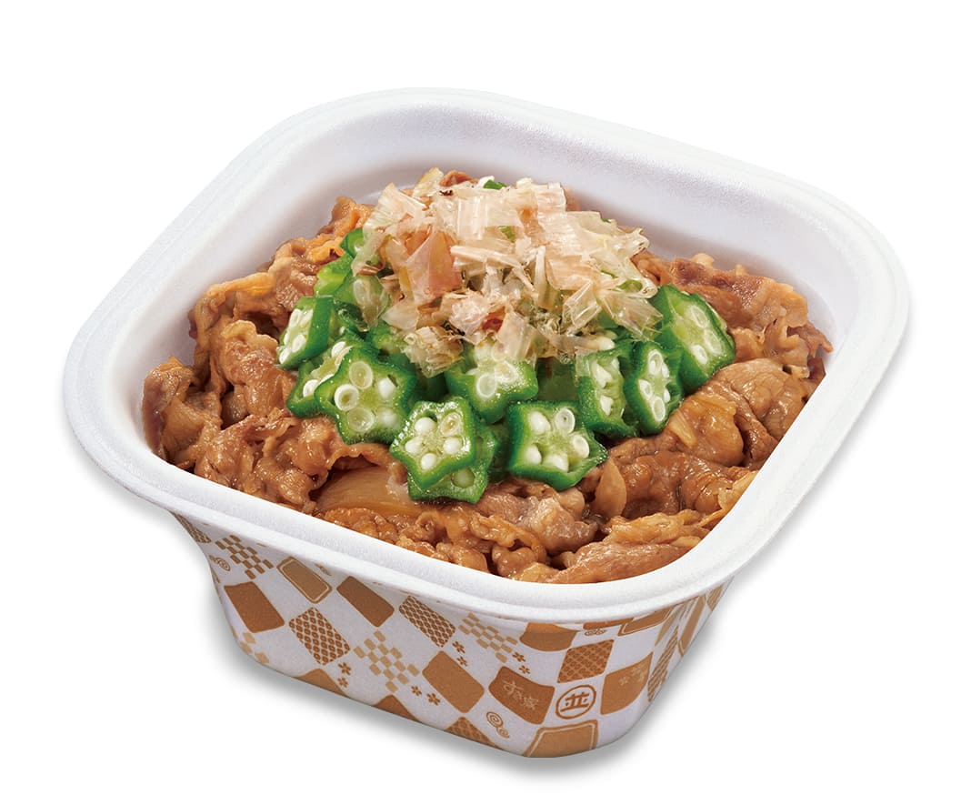 かつぶしオクラ牛丼